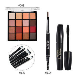 Cocute 5Pcs Makeup Set Box Maquillaje Profesional Eyeshadow Palette Eyebrow Pen Mascara Highlighter Stick Makeup Kits For Women