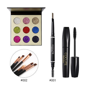 Cocute 5Pcs Makeup Set Box Maquillaje Profesional Eyeshadow Palette Eyebrow Pen Mascara Highlighter Stick Makeup Kits For Women