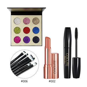 Cocute 5Pcs Makeup Set Box Maquillaje Profesional Eyeshadow Palette Eyebrow Pen Mascara Highlighter Stick Makeup Kits For Women