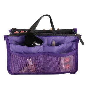 Double Zipper Polyester Makeup Bag Portable Travel BAGS Beauty Cosmetic Bag Make Up Toiletry BagS With Handle Set