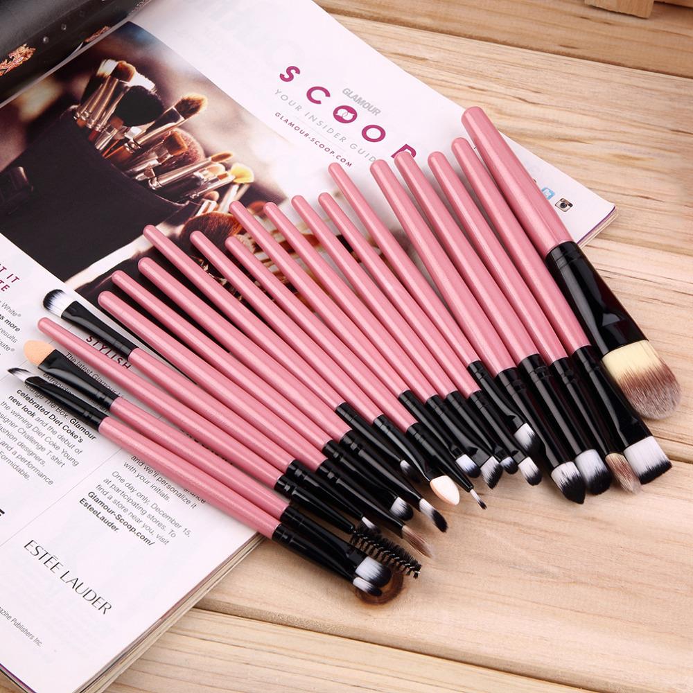 20Pcs Professional Makeup Brushes Pack Complete Make-up Lip Liner Foundation Concealer Make Up Brushes Tools Essential Sets